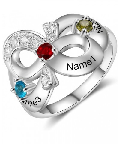 Infinity Mothers Ring Personalized 2-4 Simulated Birthstones Engagement Promise Rings for Her Custom Names Ring 3 stones $13....