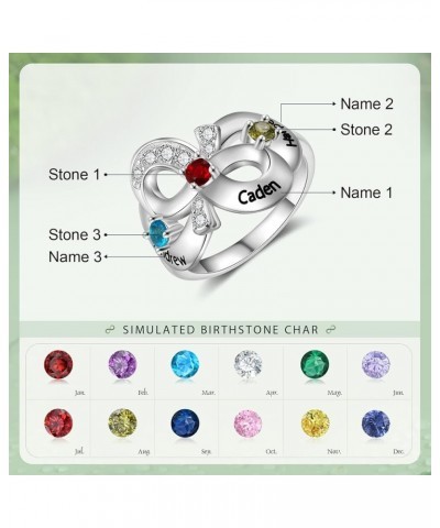 Infinity Mothers Ring Personalized 2-4 Simulated Birthstones Engagement Promise Rings for Her Custom Names Ring 3 stones $13....