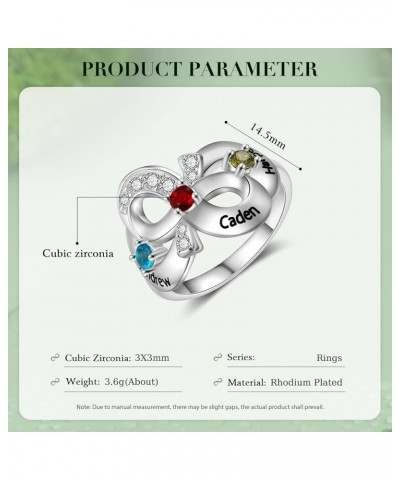 Infinity Mothers Ring Personalized 2-4 Simulated Birthstones Engagement Promise Rings for Her Custom Names Ring 3 stones $13....