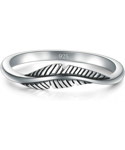 925 Sterling Silver Ring, Feather Ring Size 4-12 $8.54 Rings