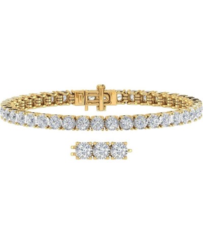 4 to 4.36 Carat Diamond Tennis Bracelet in 10K Gold (7 Inch to 8 Inch) Yellow Gold 8.0 Inches $905.15 Bracelets