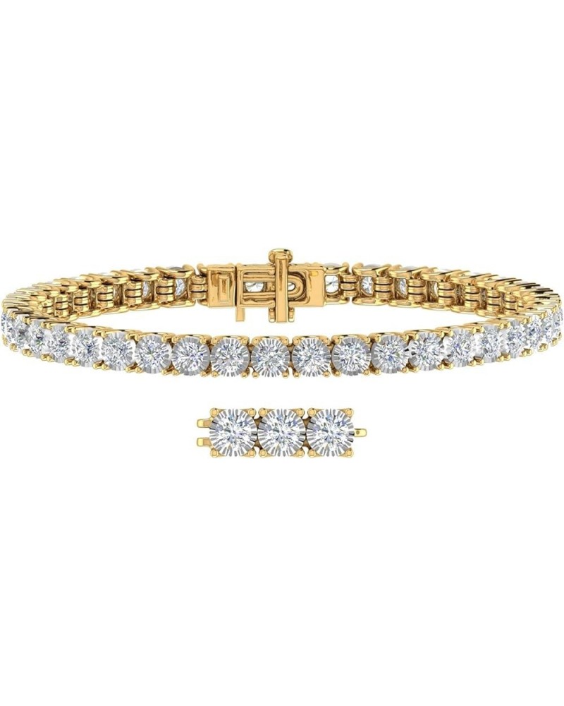 4 to 4.36 Carat Diamond Tennis Bracelet in 10K Gold (7 Inch to 8 Inch) Yellow Gold 8.0 Inches $905.15 Bracelets