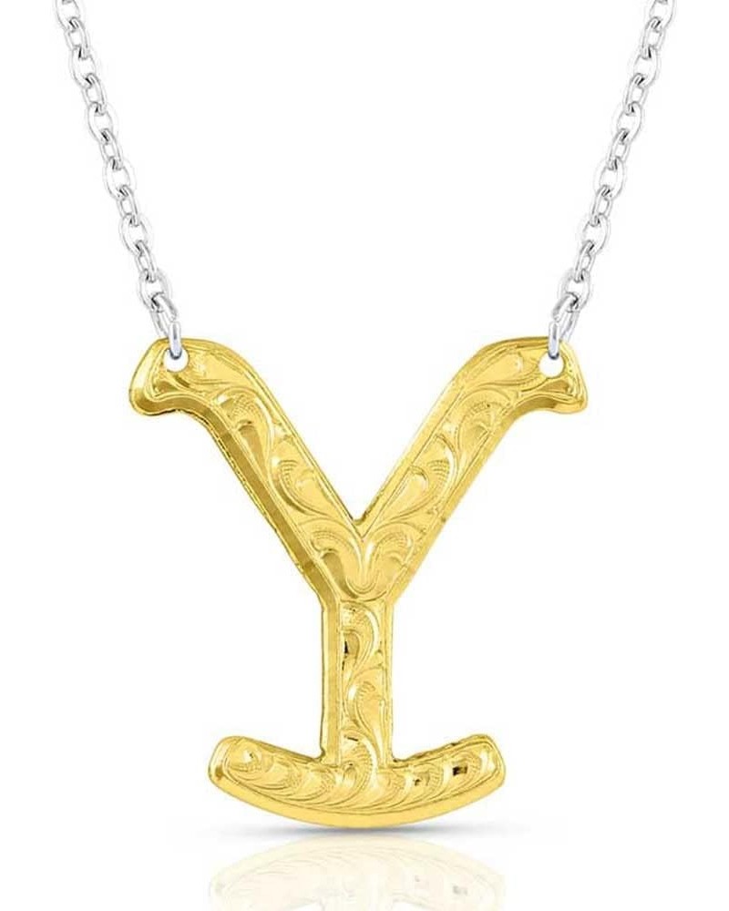 Women's The Y Yellowstone Brand Necklace Gold One Size $33.60 Necklaces