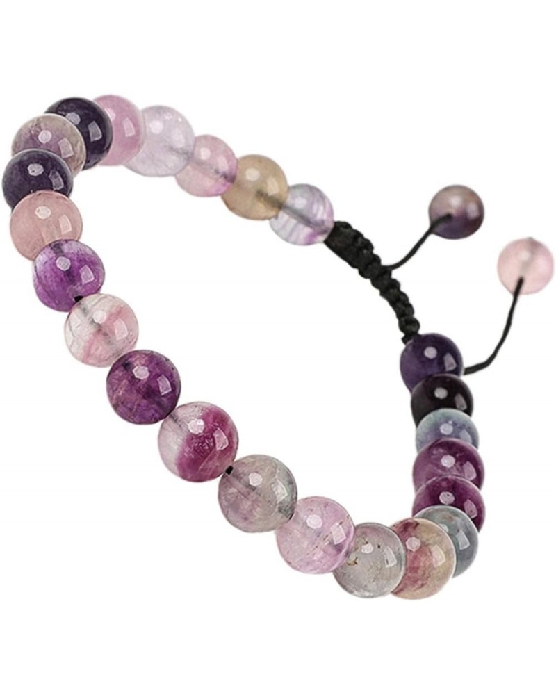 Natural Agate Gemstone Crystal Beads Unisex Adjustable Bracelet 8mm… Colorful Yaoshi $5.55 Bracelets