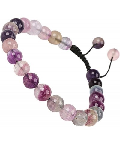 Natural Agate Gemstone Crystal Beads Unisex Adjustable Bracelet 8mm… Colorful Yaoshi $5.55 Bracelets