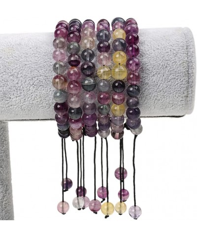 Natural Agate Gemstone Crystal Beads Unisex Adjustable Bracelet 8mm… Colorful Yaoshi $5.55 Bracelets