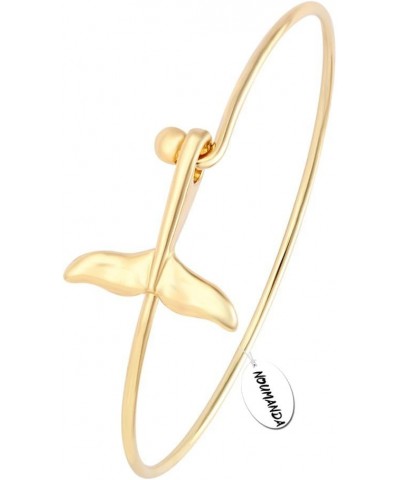 Sea Jewelry Easy Open Whale Tail Buckle Bangle Cuff gold $10.59 Bracelets