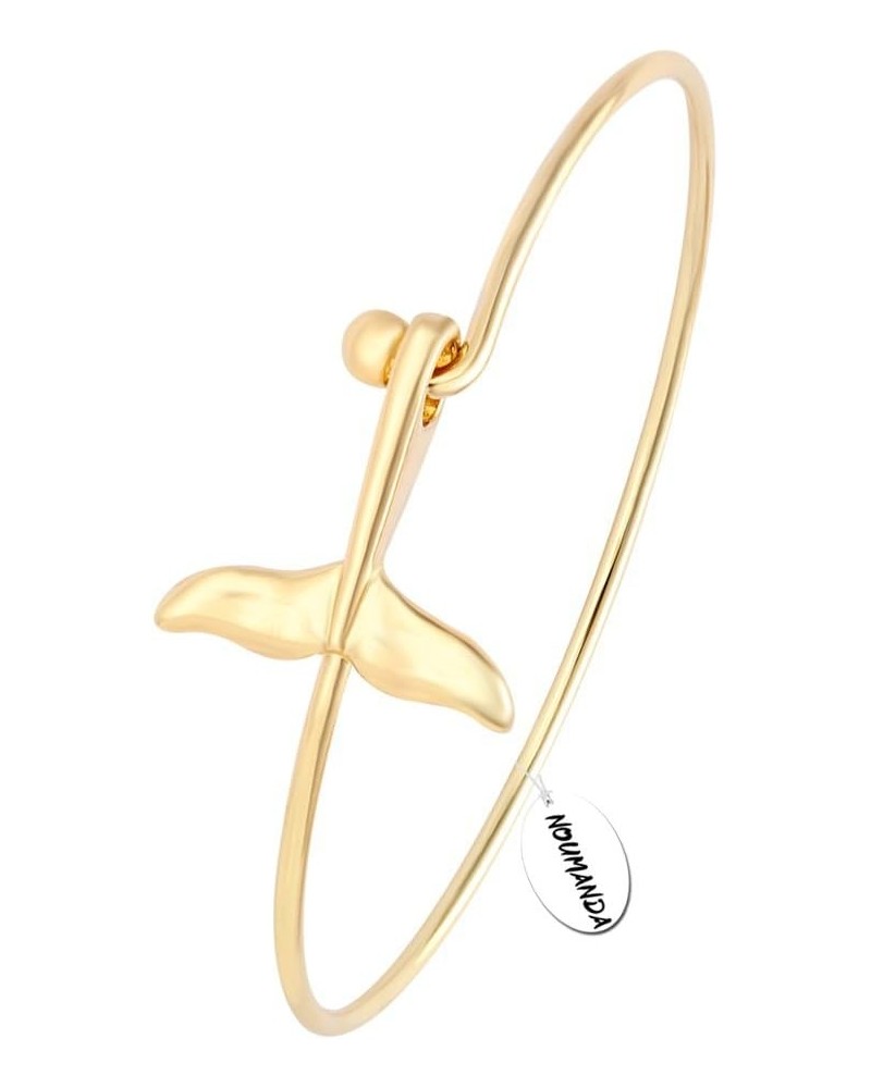 Sea Jewelry Easy Open Whale Tail Buckle Bangle Cuff gold $10.59 Bracelets