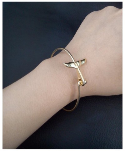 Sea Jewelry Easy Open Whale Tail Buckle Bangle Cuff gold $10.59 Bracelets