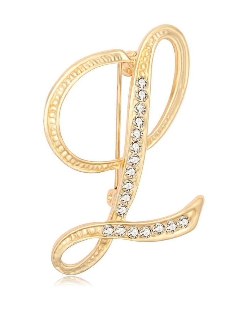 26 Letter English Alphabet Real Gold Plated Brooch an Pin for Women's Jewelry L $11.00 Brooches & Pins