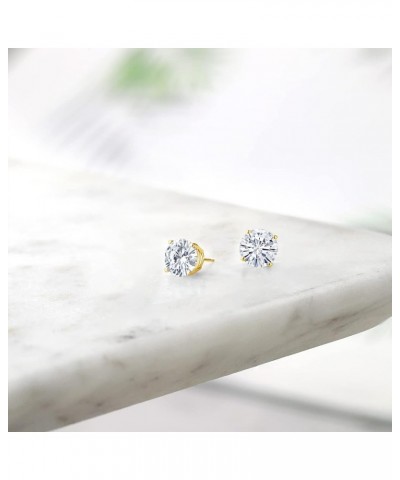 0.50 to 7.75 Carat White Moissanite Stud Earrings For Women Men Set in 925 Sterling Silver (4MM to 10MM, Round Cut, D-E-F Col...