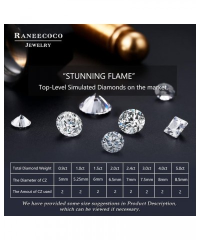 STUNNING FLAME" 18K Gold Plated Silver Brilliant Cut Simulated Diamond Cubic Zirconia Stud Earrings 2.0 carats 14k Gold Post ...