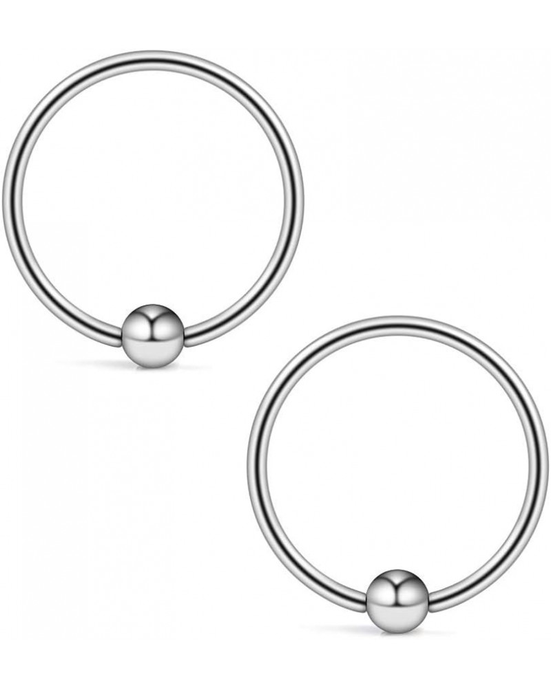 20G 8mm Nose Hoop Lip Eyebrow Tongue Helix Tragus Cartilage Septum Piercing Ring 2-8PCS 2PCS - Steel $8.09 Body Jewelry