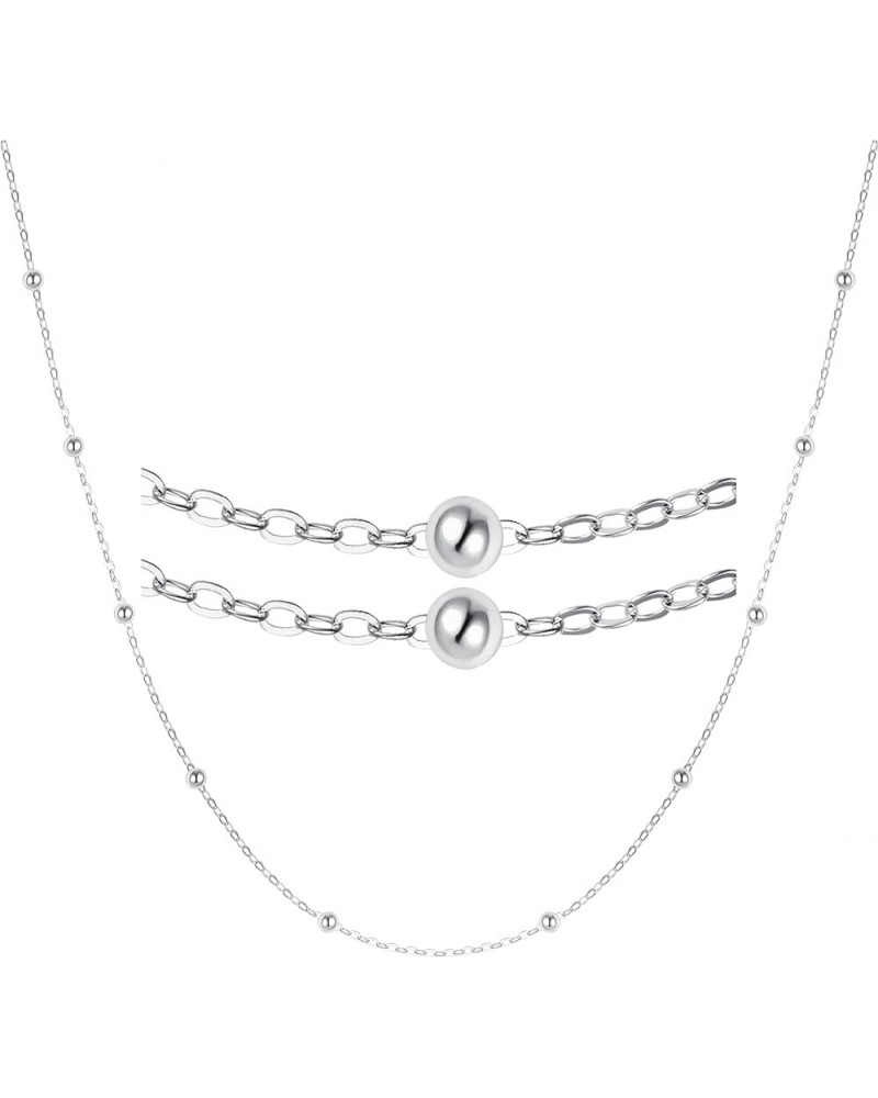 925 Sterling Silver 16/18/20/22/24" inch Chain Necklace Thin Box/Diamond/Water Wave/Beads/Figaro Cuban Chain Shiny & Sturdy f...