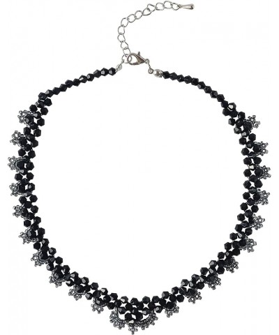 Women's Beaded Necklace Fancy Choker Necklace Handmade Black Necklaces Woven Necklace Fancy $8.40 Necklaces