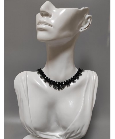 Women's Beaded Necklace Fancy Choker Necklace Handmade Black Necklaces Woven Necklace Fancy $8.40 Necklaces