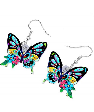 Colorful Cute Creative Acrylic Butterfly Earrings Animal Insect Hypoallergenic Dangle Hook Earrings Jewelry for Women Girls G...