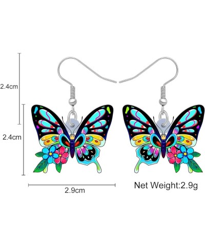 Colorful Cute Creative Acrylic Butterfly Earrings Animal Insect Hypoallergenic Dangle Hook Earrings Jewelry for Women Girls G...