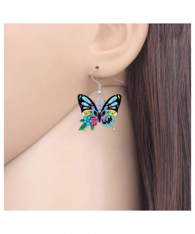 Colorful Cute Creative Acrylic Butterfly Earrings Animal Insect Hypoallergenic Dangle Hook Earrings Jewelry for Women Girls G...