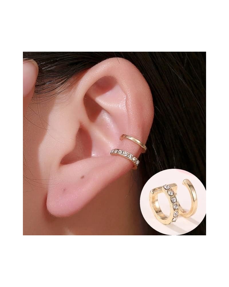 Cartilage Conch Fake Without Piercing Cuff Earring Ear Cuff Wrap Rock Earring Cuff No Piercing Women Crystal Clip Ear Adjusta...