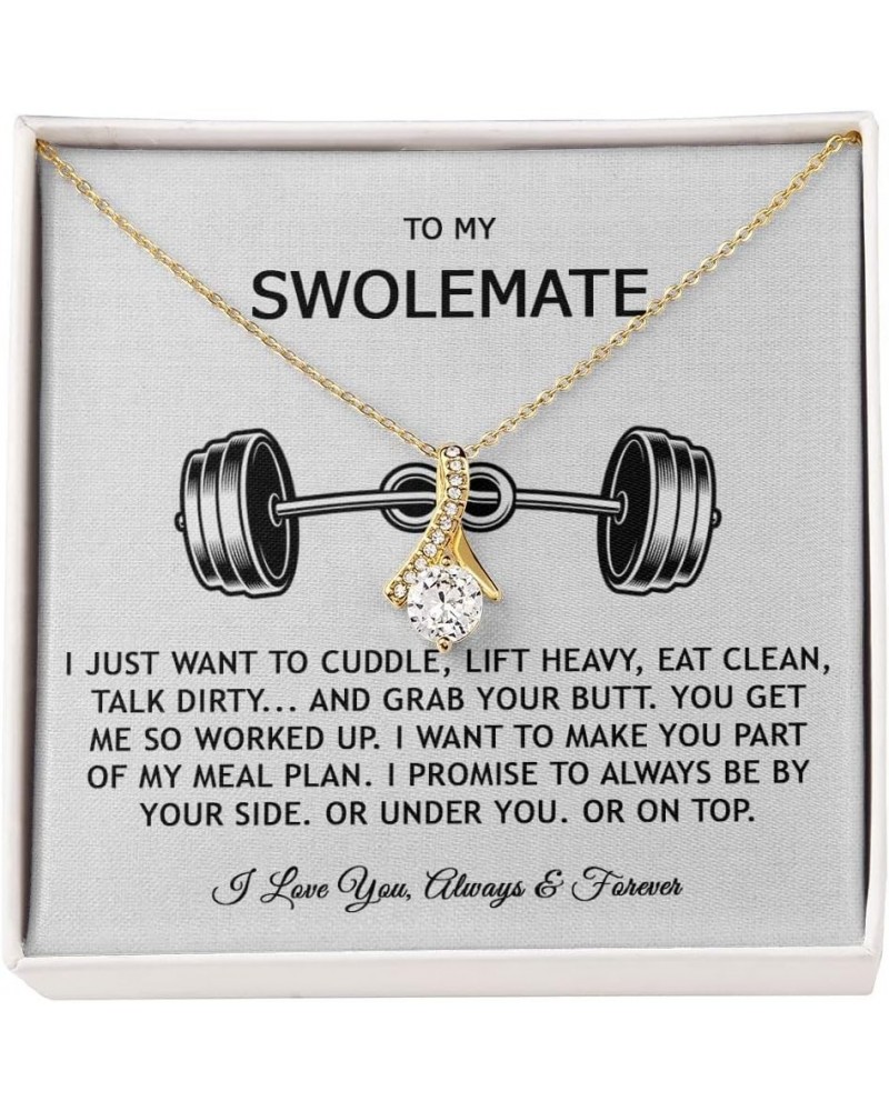 To My Swolemate Love Knot Necklace, Gift For Swolemate Necklace I Love You Always & Forever Jewelry For Best Friend Message C...