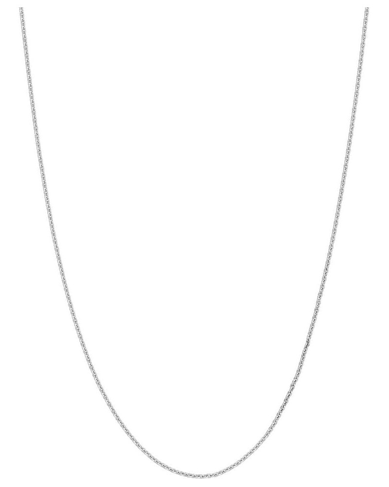 925 Sterling Silver Rhodium Plated Cable Chain Necklace Jewelry Gifts for Women in Silver Choice of Lengths 16 18 20 24 30 an...