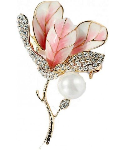 Tulip Flower Enamel Pin Broach Rhinestone Crystal Women Brooches Pins purple $9.89 Brooches & Pins