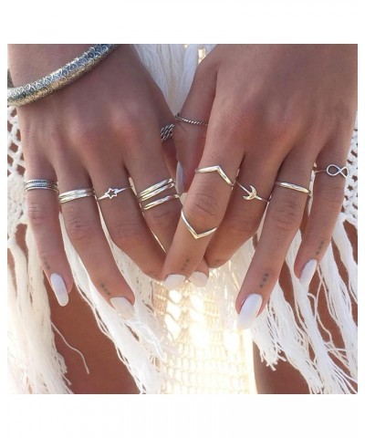 Gold Rings for Women Non Tarnish Teen Girl Gifts Trendy Stuff Stackable Rings for Teen Girls Boho Knuckle Rings Set Midi Pink...