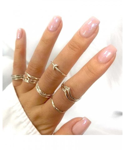 Gold Rings for Women Non Tarnish Teen Girl Gifts Trendy Stuff Stackable Rings for Teen Girls Boho Knuckle Rings Set Midi Pink...