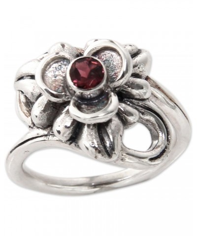 Artisan Handcrafted Tourmaline Flower Ring Silver Floral Sterling Multicolor Single Stone Cocktail Indonesia Birthstone 'Ubud...