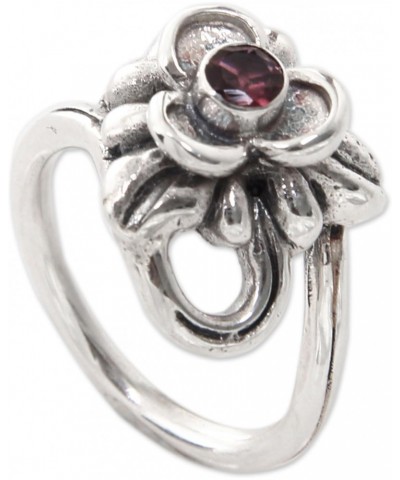 Artisan Handcrafted Tourmaline Flower Ring Silver Floral Sterling Multicolor Single Stone Cocktail Indonesia Birthstone 'Ubud...