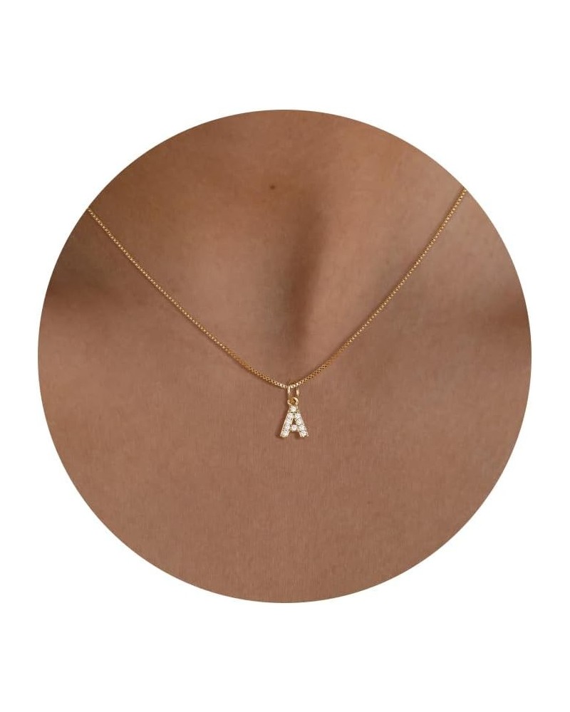 Initial Necklaces for Women, 14K Gold Plated Cubic Zirconia Initial Necklace Personalized Necklaces for Women Dainty CZ Lette...