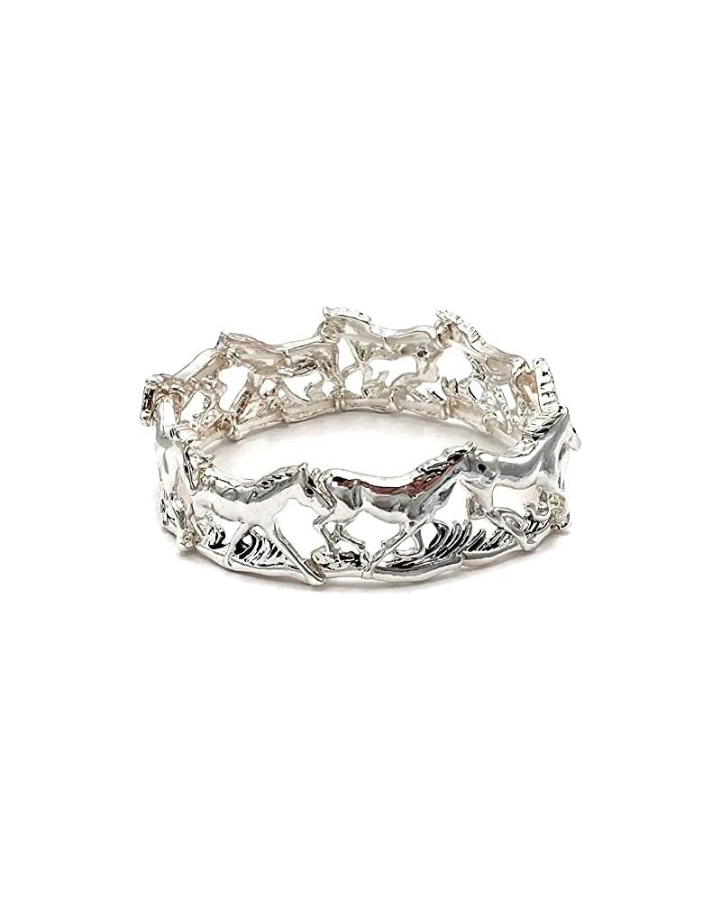 Silver Horse Western Stretch Bracelet Silver $12.79 Bracelets