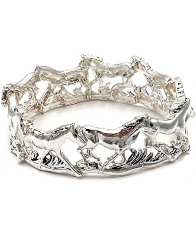 Silver Horse Western Stretch Bracelet Silver $12.79 Bracelets