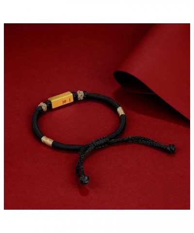 24K Solid Gold Bracelet for Women, Real Pure Gold Jewelry Dainty Lucky Love Ingot Red Black Braided Bracelets for Men Teen Gi...