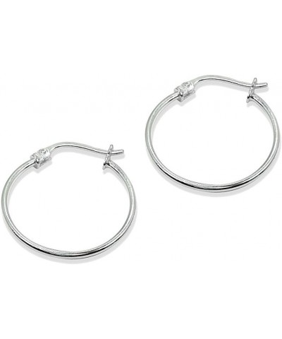 2 Pair Set Sterling Silver & Yellow Gold Flashed Tiny or Small High Polished Round Thin Lightweight Unisex Click-Top Hoop Ear...