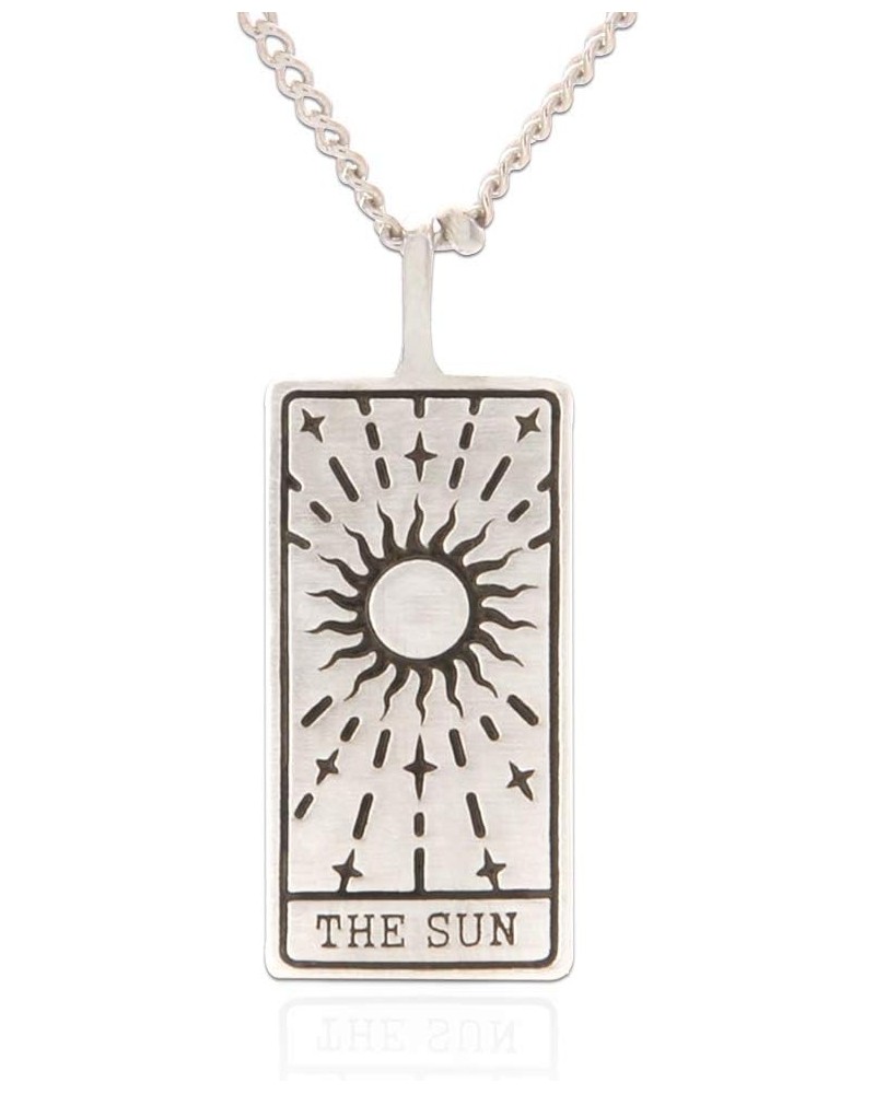 Tarot Card Necklace for Women | Moon Star Sun Wisdom, 21 inches Sun_WhiteGold $10.08 Necklaces