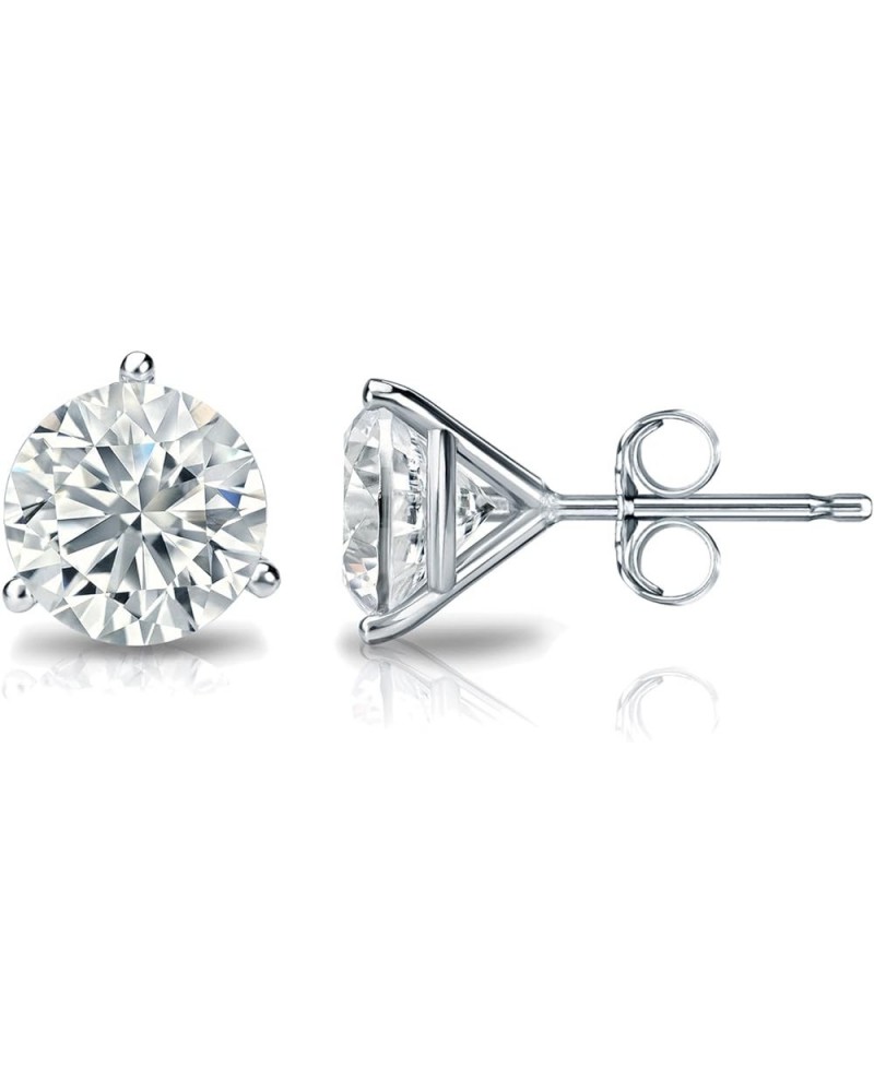 14k Gold Round Diamond Stud Earrings (1/6 to 2cttw, J-K, I1-I2) 3-Prong Martini set with Push-backs White Gold 2.0 carats $11...