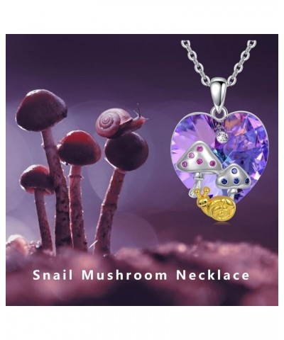 Mushroom Necklace Sterling Silver Snail Pendant Necklace Gift for Women Girls Style 3-heart crystal $39.90 Necklaces