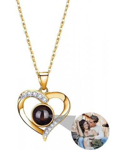 Personalized Photo Necklace Heart Photo Necklace with Picture Inside Custom Heart Picture Projection Necklace Memorial Photo ...