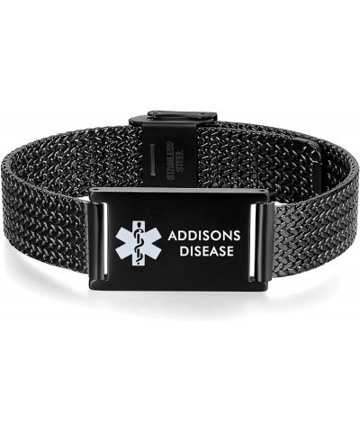 Medical Alert Bracelets for Men & Women Adjustable Stainless Steel Mesh Medical ID Bracelets Black addison's $11.43 Bracelets