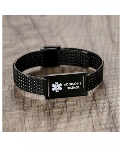 Medical Alert Bracelets for Men & Women Adjustable Stainless Steel Mesh Medical ID Bracelets Black addison's $11.43 Bracelets