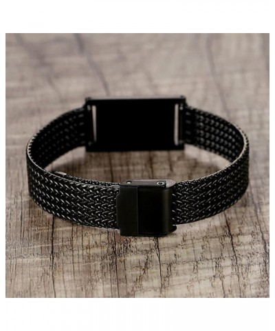 Medical Alert Bracelets for Men & Women Adjustable Stainless Steel Mesh Medical ID Bracelets Black addison's $11.43 Bracelets