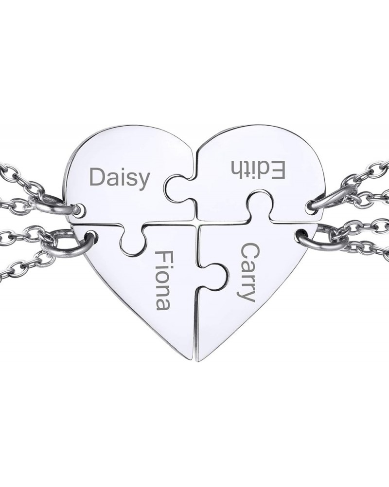 Yin Yang Pendant Friendship Necklaces For Men Women, Stainless Steel Customized Puzzle Heart Matching Necklace for 2/3/4/5/6 ...