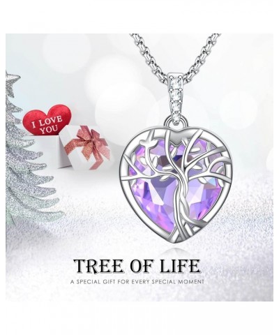 June Birthstone Necklace for Women, Heart Shaped Tree of Life Pendant, Birthday Necklace for Women, Birthstone Jewelry for Wo...