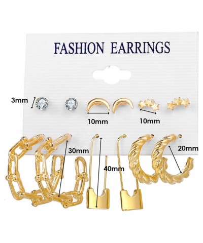 33 Pairs Fashion Earrings for Women Girls - Gold Hoop Earrings Set - Stud Drop Earrings Crystal Pearl Stud Earrings Set for B...