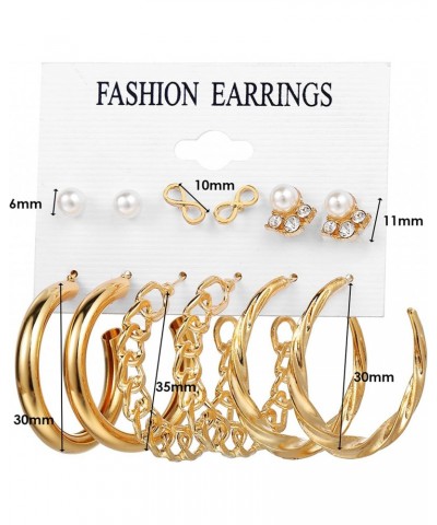 33 Pairs Fashion Earrings for Women Girls - Gold Hoop Earrings Set - Stud Drop Earrings Crystal Pearl Stud Earrings Set for B...