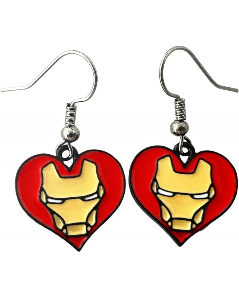 Iron Mn Ear Stud IronMan Earrings Metal Cartoon Superhero vengers Earrings Gifts for Woman and Men Girl 1 $8.33 Earrings