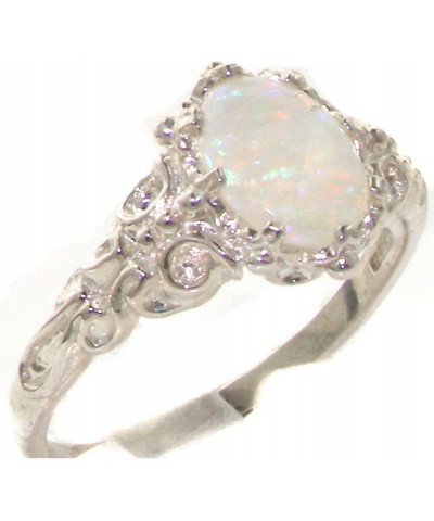 10k White Gold Real Genuine Opal Womens Band Ring $138.88 Rings