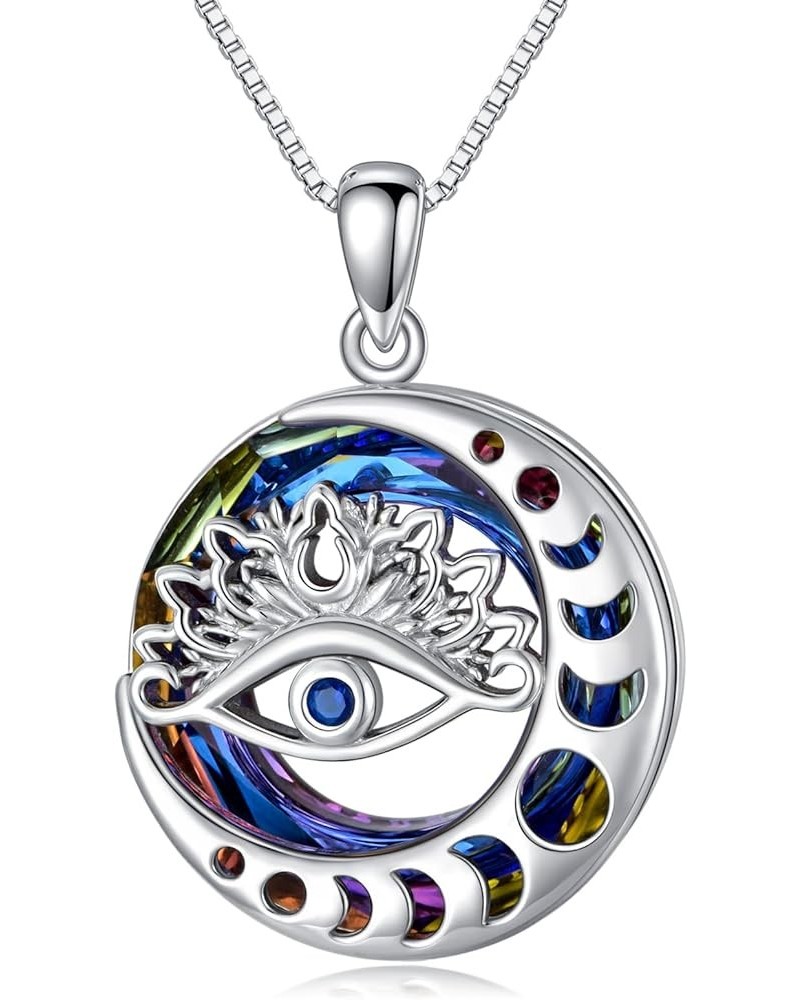 Christmas Gifts Evil Eye/Star of David/Italian Horn Necklace Sterling Silver Amulet Pendant Necklace Spiritual Protection Jew...